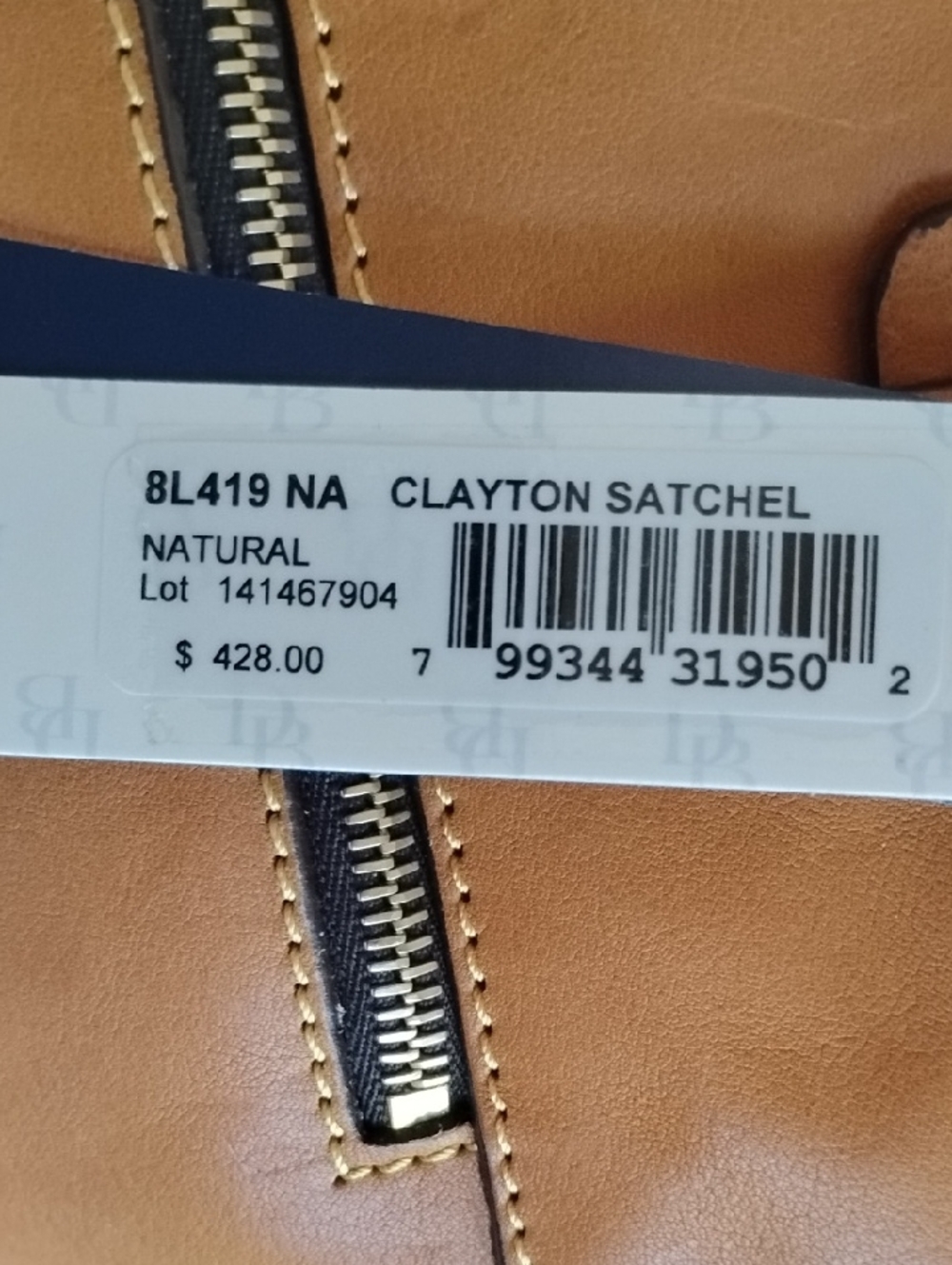 NWT Florentina Clayton Leather Satchel Natural 8L419-NA - Picture 10 of 14